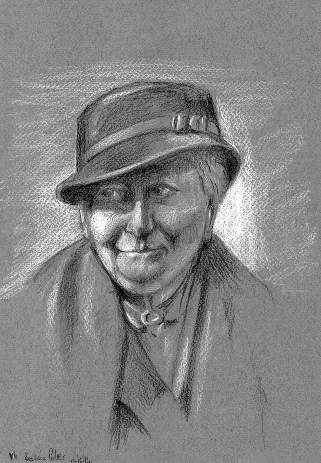 Beatrix Potter by Mike Collett based on Beatrix Potter (Mrs Heelis) by Delmar Banner. Photo: National Portrait Gallery, London